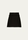 Dolce & Gabbana Wool-blend Tweed Miniskirt In Black