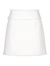 Dolce & Gabbana Cotton Raschel Tweed Miniskirt In Cream
