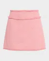 Dolce & Gabbana Mini Skirt In Tweed Fabric In Dark Pink