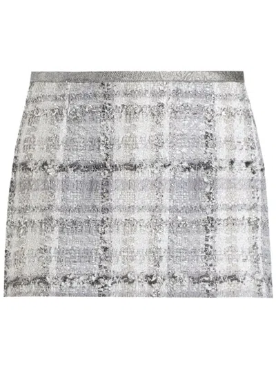 Dolce & Gabbana Tweed Mini Skirt In Grey