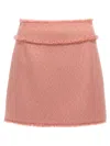 Dolce & Gabbana Mini Skirt In Tweed Fabric In Pink