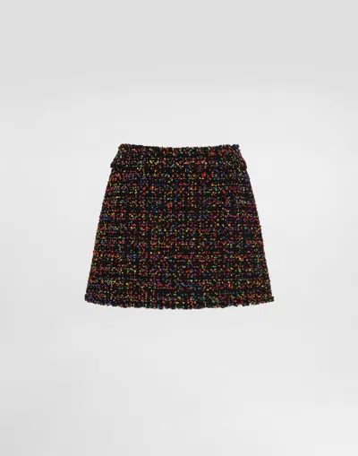 Dolce & Gabbana Tweed Miniskirt In Multi