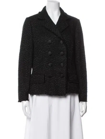 Pre-owned Dolce & Gabbana Tweed Pattern Blazer In Black