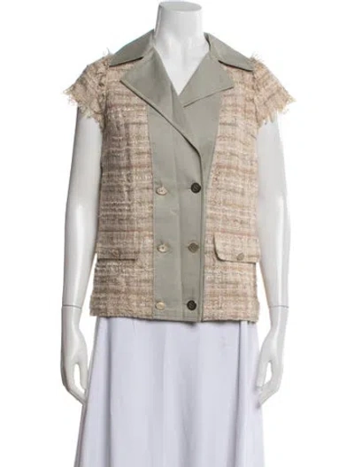 Pre-owned Dolce & Gabbana Tweed Pattern Blazer In Blue