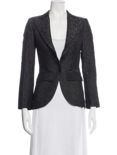Pre-owned Dolce & Gabbana Tweed Pattern Blazer In Blue