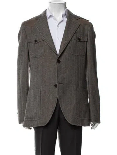 Pre-owned Dolce & Gabbana Tweed Pattern Blazer In Brown