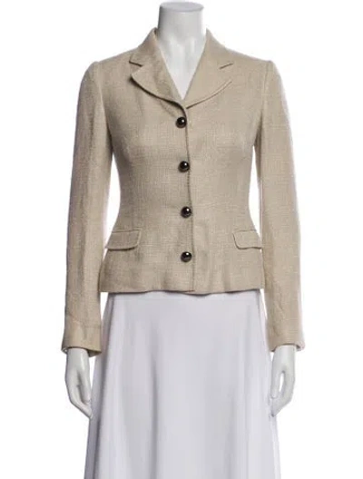 Pre-owned Dolce & Gabbana Tweed Pattern Blazer In Neutral