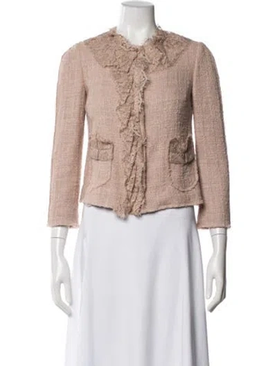 Pre-owned Dolce & Gabbana Tweed Pattern Blazer In Neutral