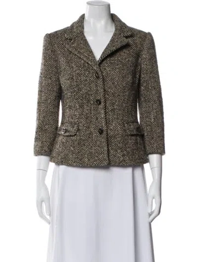Pre-owned Dolce & Gabbana Tweed Pattern Blazer In Neutral