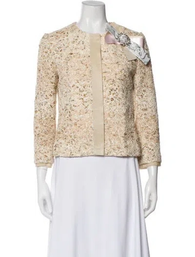 Pre-owned Dolce & Gabbana Tweed Pattern Evening Jacket In Neutral