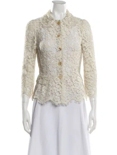 Pre-owned Dolce & Gabbana Tweed Pattern Evening Jacket In Neutral