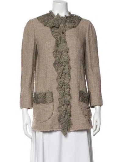 Pre-owned Dolce & Gabbana Tweed Pattern Jacket In Neutral
