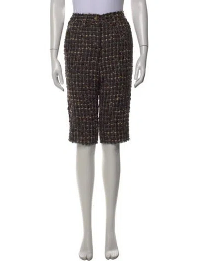 Pre-owned Dolce & Gabbana Tweed Pattern Knee-length Shorts In Brown