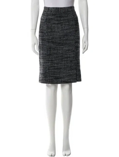 Pre-owned Dolce & Gabbana Tweed Pattern Knee-length Skirt In Gray