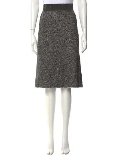 Pre-owned Dolce & Gabbana Tweed Pattern Knee-length Skirt In Gray