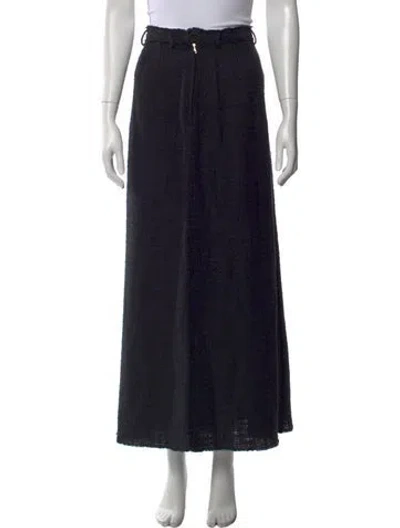 Pre-owned Dolce & Gabbana Tweed Pattern Long Skirt In Black