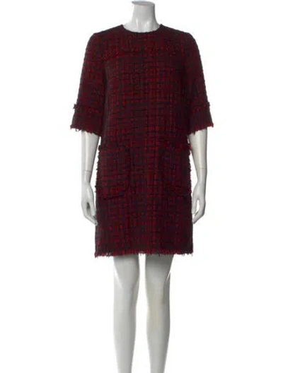 Pre-owned Dolce & Gabbana Tweed Pattern Mini Dress In Multi