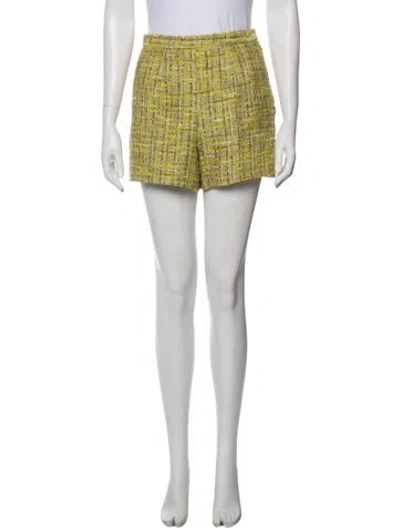 Pre-owned Dolce & Gabbana Tweed Pattern Mini Shorts In Green