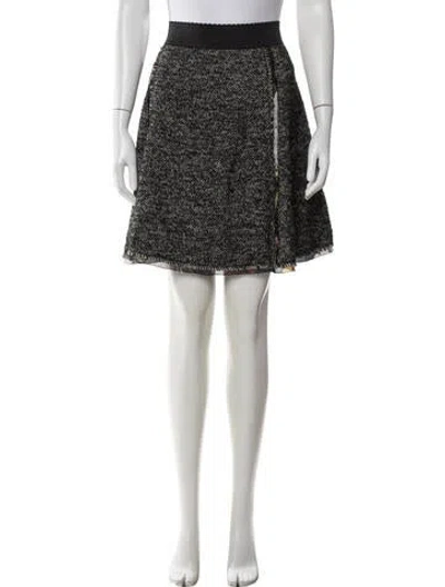 Pre-owned Dolce & Gabbana Tweed Pattern Mini Skirt In Gray