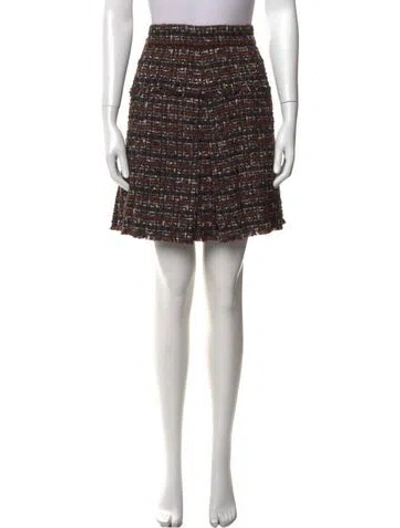 Pre-owned Dolce & Gabbana Tweed Pattern Mini Skirt In Multi