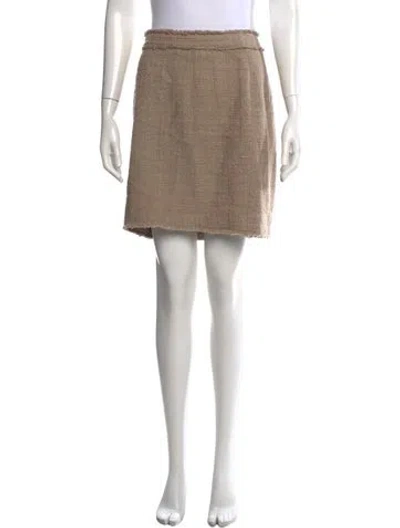 Pre-owned Dolce & Gabbana Tweed Pattern Mini Skirt In Neutral