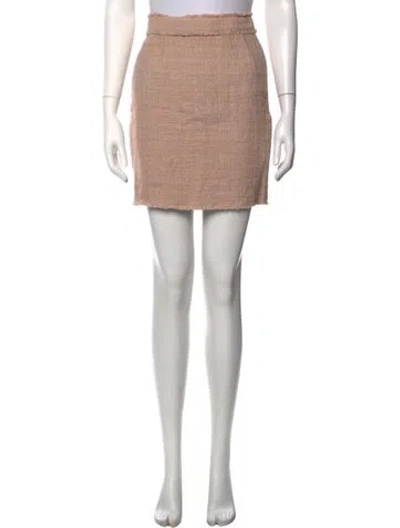 Pre-owned Dolce & Gabbana Tweed Pattern Mini Skirt In Pink