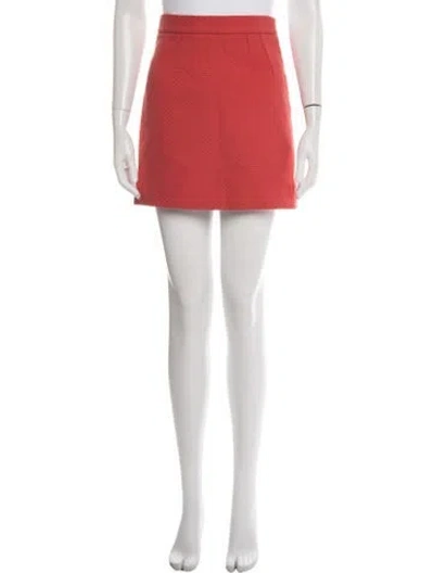 Pre-owned Dolce & Gabbana Tweed Pattern Mini Skirt In Red