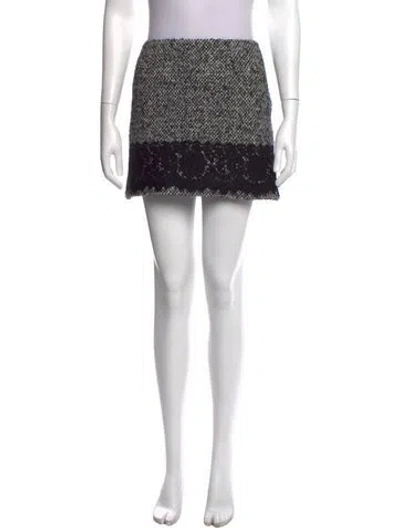 Pre-owned Dolce & Gabbana Tweed Pattern Mini Skirt W/ Tags In Black
