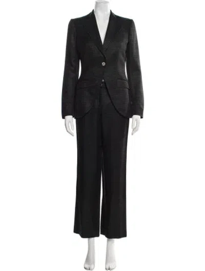Pre-owned Dolce & Gabbana Tweed Pattern Pantsuit In Black