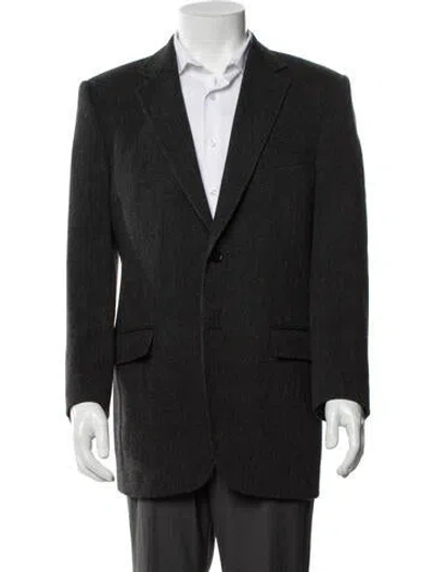 Pre-owned Dolce & Gabbana Tweed Pattern Peacoat In Gray