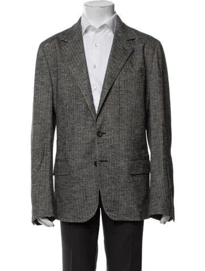 Pre-owned Dolce & Gabbana Tweed Pattern Sport Coat In Grey