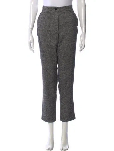 Pre-owned Dolce & Gabbana Tweed Pattern Straight Leg Pants In Gray