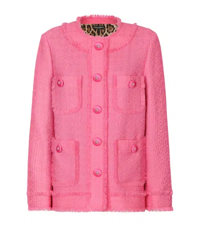 Dolce & Gabbana Wool-blend Tweed Jacket In Pink