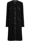 Dolce & Gabbana Einreihiger Tweed-mantel In Schwarz