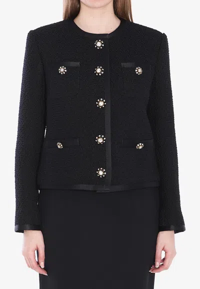 Dolce & Gabbana Tweed Single-breasted Jacket In Black