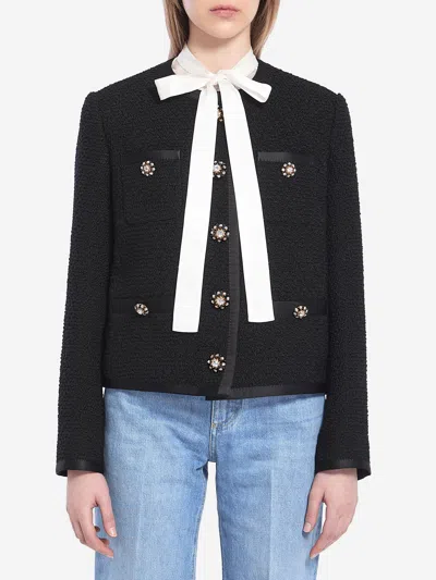 Dolce & Gabbana Tweed Singlebreasted Jacket In Black