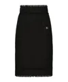 Dolce & Gabbana Wool-blend Tweed Pencil Skirt In Black