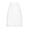 Dolce & Gabbana Raschel Tweed Midi Skirt With Central Slit In White