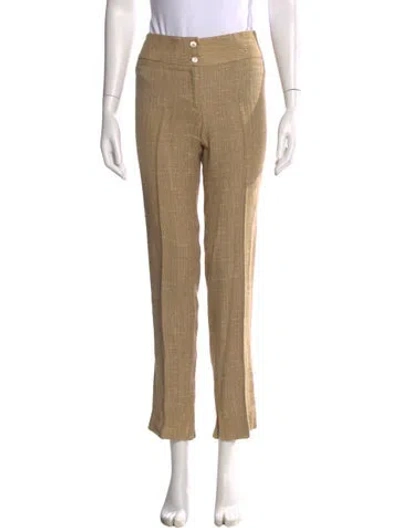 Pre-owned Dolce & Gabbana Tweed Straight Leg Pants In Neutrals