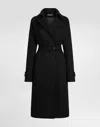 Dolce & Gabbana Tweed Trench Coat In Black