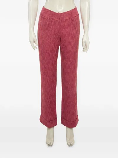 Pre-owned Dolce & Gabbana Tweed Trousers In Red