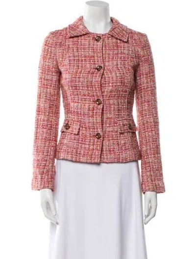 Pre-owned Dolce & Gabbana Tweed Tweed Pattern Evening Jacket In Pink