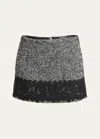 Dolce & Gabbana Short Skirt With Lace Insert In Blkwhtchk