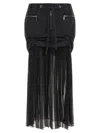 Dolce & Gabbana Twill And Chiffon Skirt In Black