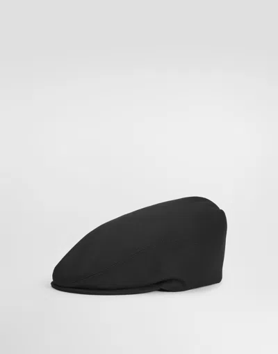 Dolce & Gabbana Casquette Plate En Sergé In Black
