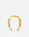 DOLCE & GABBANA TWILL HAIRBAND WITH YELLOW MAJOLICA PRINT