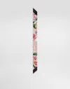 Dolce & Gabbana Twill Headscarf With Peony And Rose Print (6x100) In Print