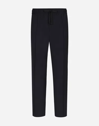 Dolce & Gabbana Twill Jogging Pants In Blue