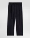 Dolce & Gabbana Twill Pajama Pants With Dg Logo In Blue