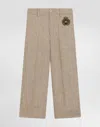 Dolce & Gabbana Twill Pants With Patch In Beige